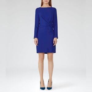 Reiss Elle Sapphire Knot-Front Dress